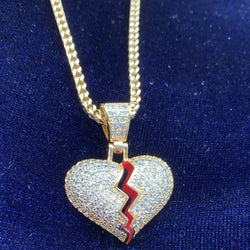 Iced Out Frozen Heart Gold